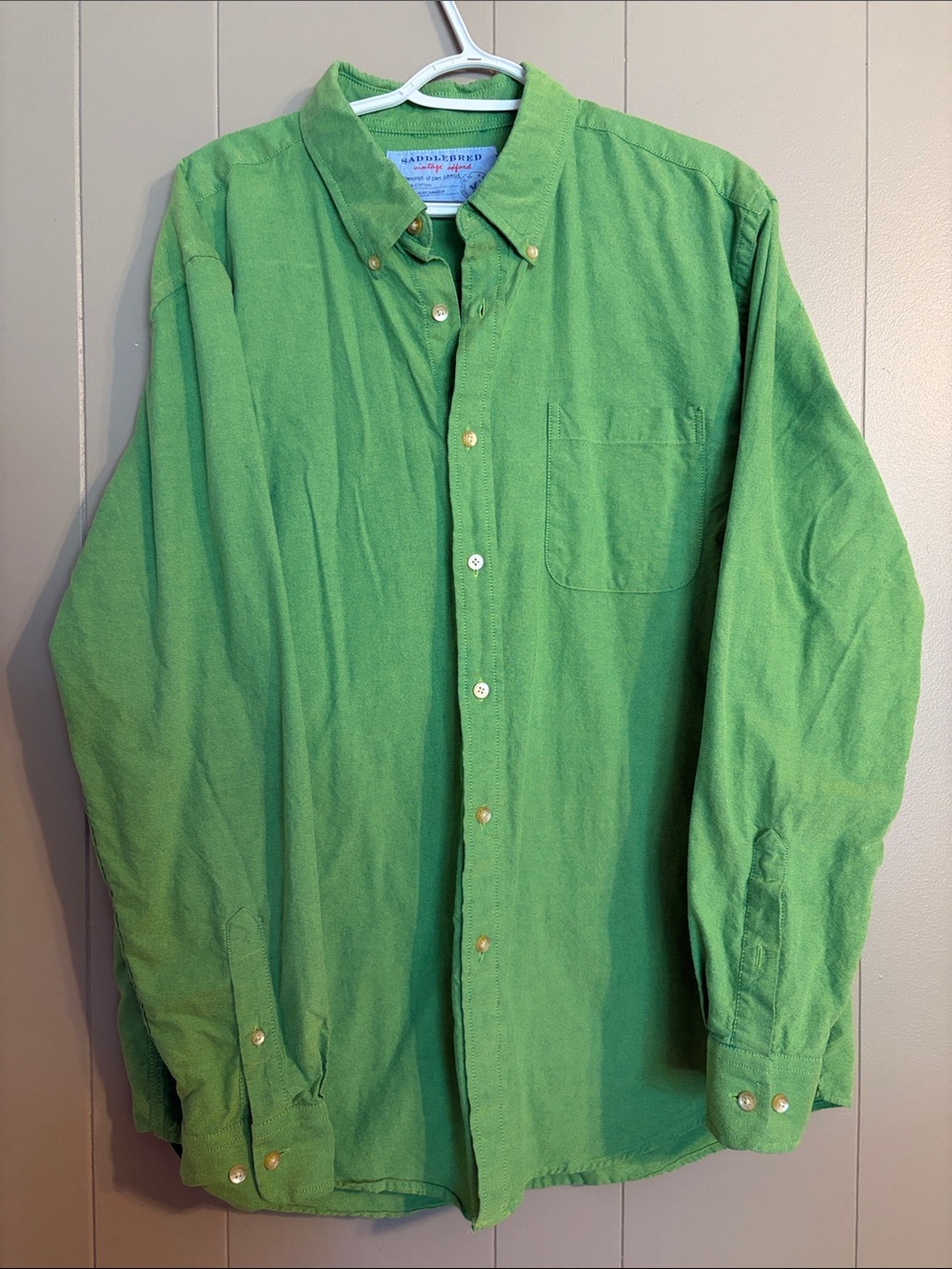 Saddlebred Classic Button-Down Shirt in Bright Green